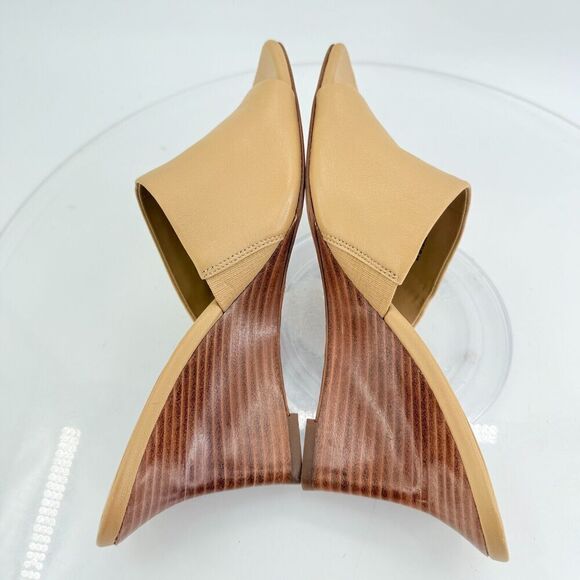 Vince Womens Pia Espadrille Mules Wedge Sandals Tan Brown Leather Size 9 Slides - Picture 12 of 15